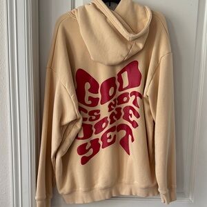 Elevated Faith Graphic Hoodie with Red Pocket Art